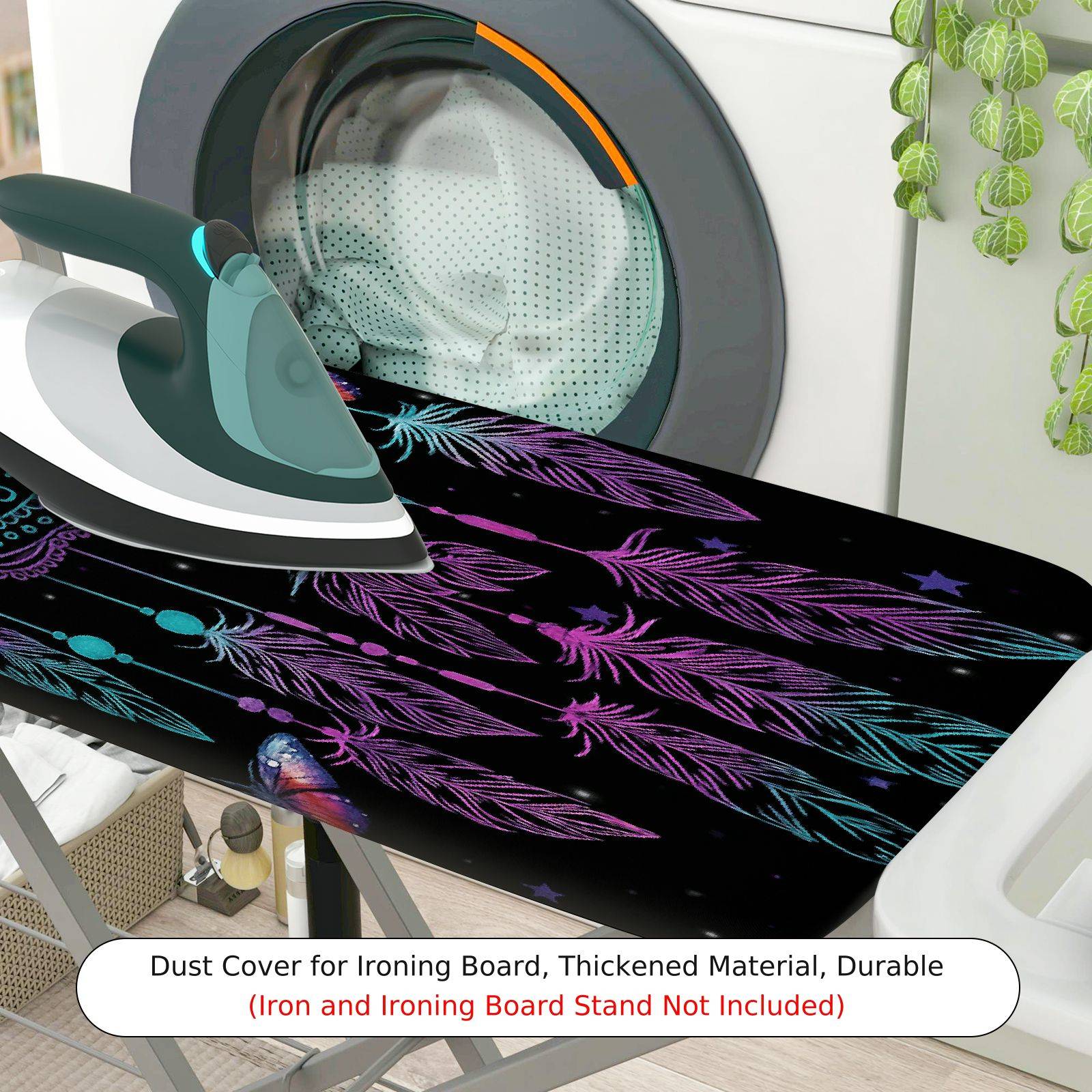 1-Piece Butterfly Dreamcatcher Feathers  Ironing Board Cover, Universal Size, Without Board