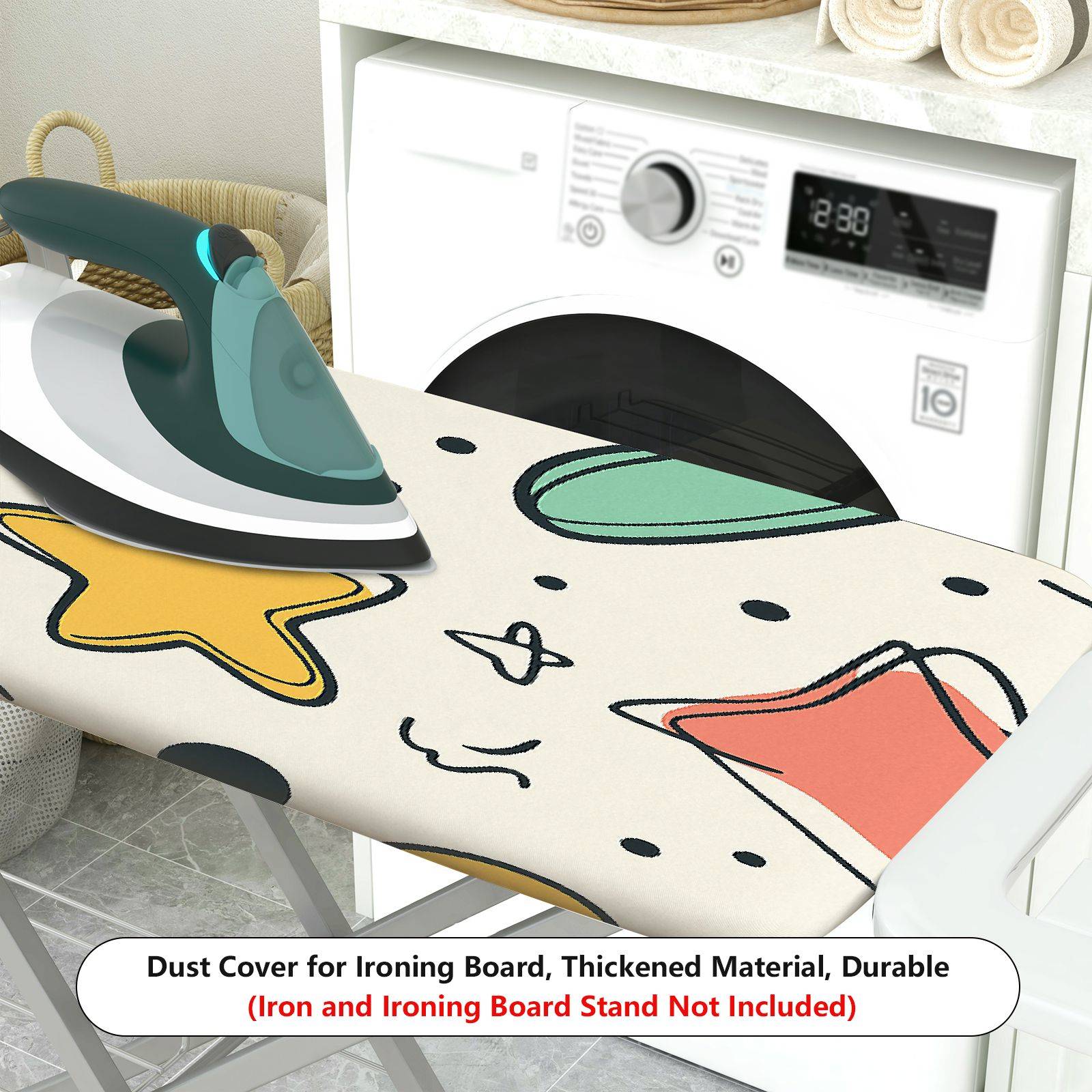 1-Piece Star Heart Swirl  Ironing Board Cover, Universal Size, Without Board