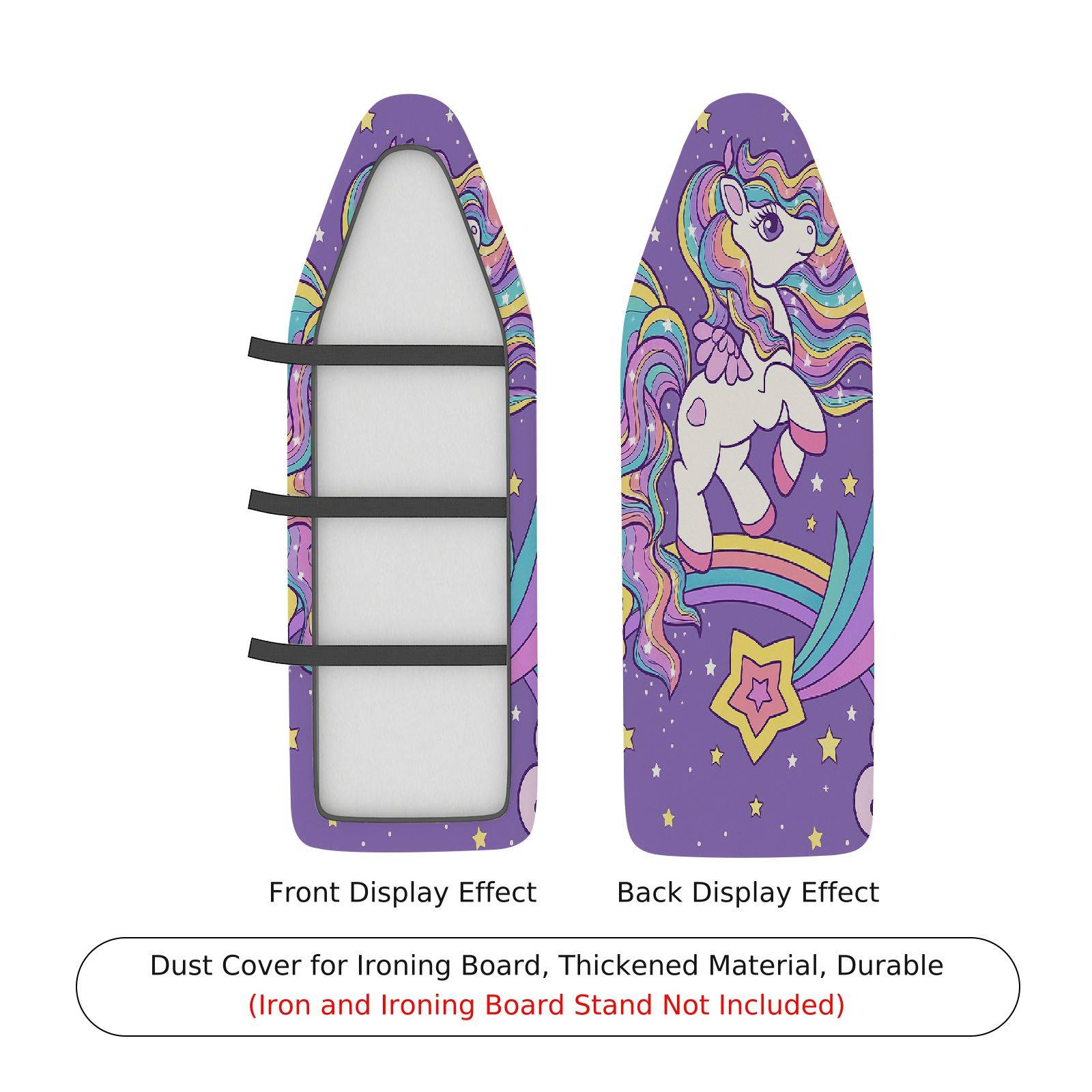 1-Piece Unicorn Rainbow Stars  Ironing Board Cover, Universal Size, Without Board