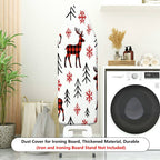 1-Piece Red Plaid Deer Snowflake Christmas  Ironing Board Cover, Universal Size, Without Board