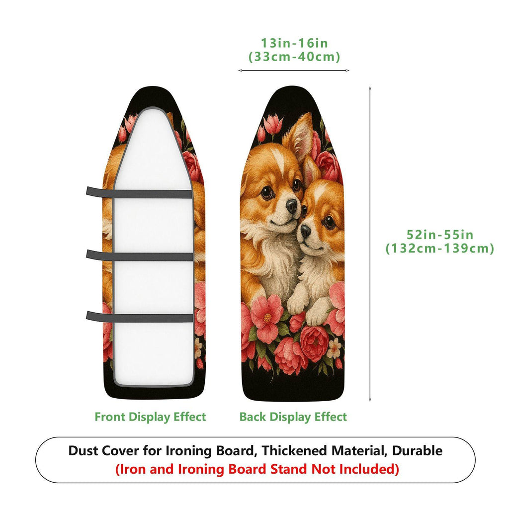 1-Piece Dog Floral Art  Ironing Board Cover, Universal Size, Without Board