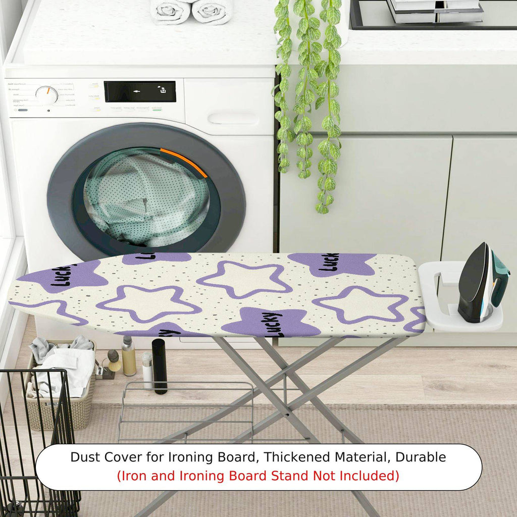 1-Piece Star Pattern Lucky Text Purple  Ironing Board Cover, Universal Size, Without Board
