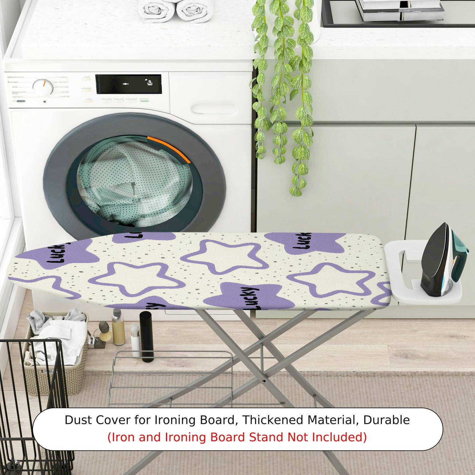 1-Piece Star Pattern Lucky Text Purple  Ironing Board Cover, Universal Size, Without Board