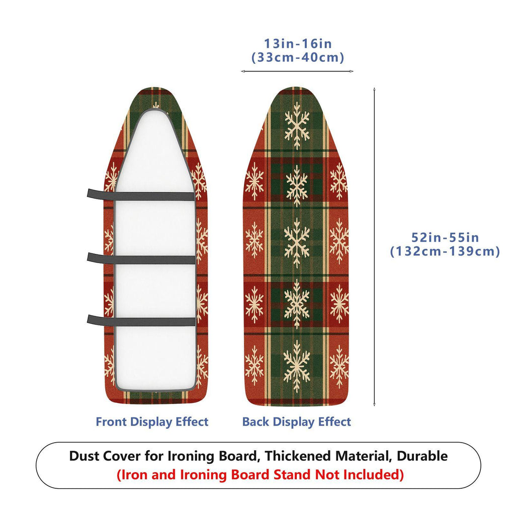 1-Piece Snowflake Checkered Christmas  Ironing Board Cover, Universal Size, Without Board