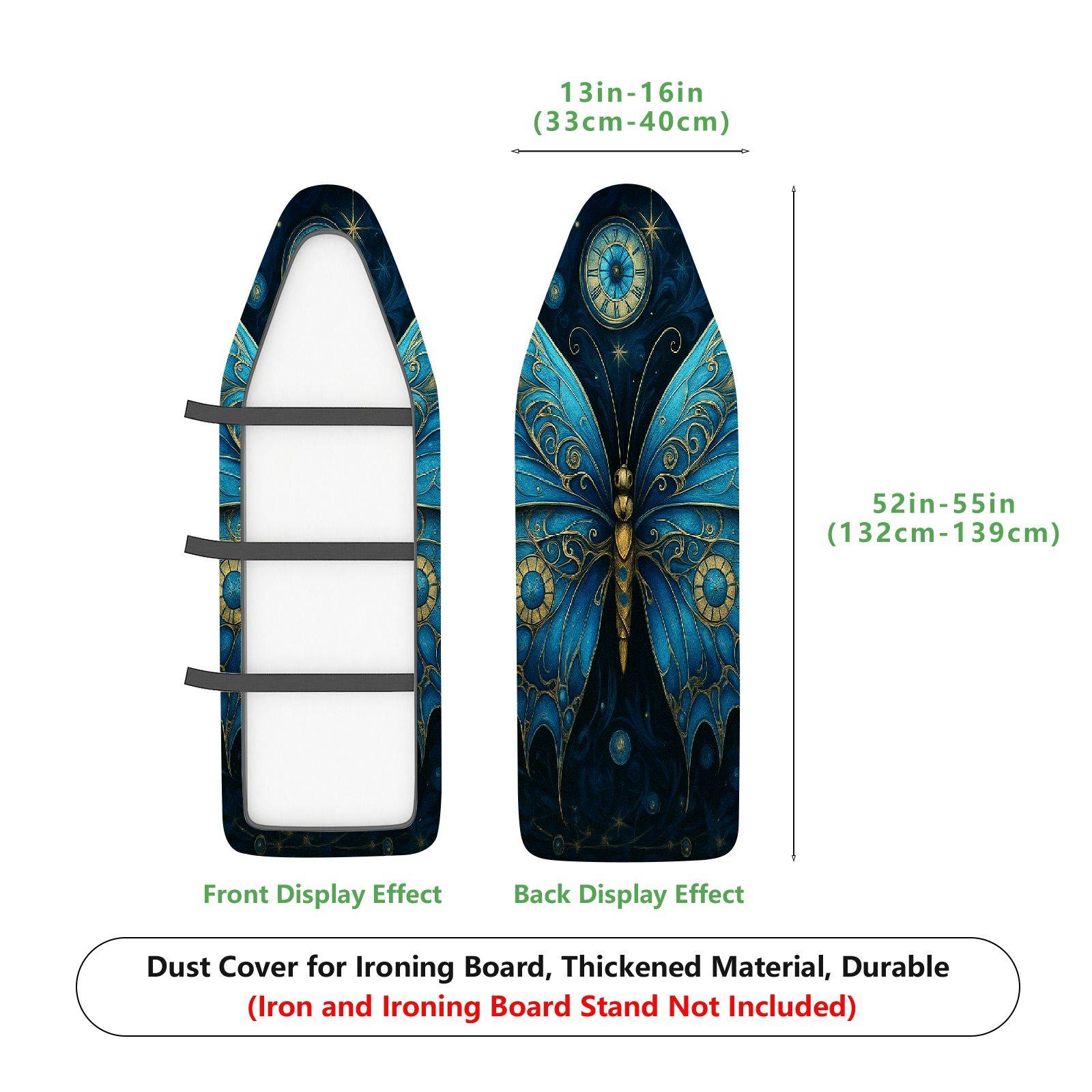 1-Piece Butterfly Clock Stars  Ironing Board Cover, Universal Size, Without Board