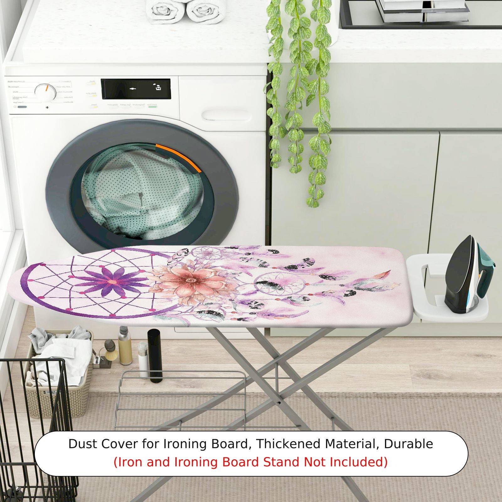 1-Piece Dreamcatcher Flower Feather  Ironing Board Cover, Universal Size, Without Board