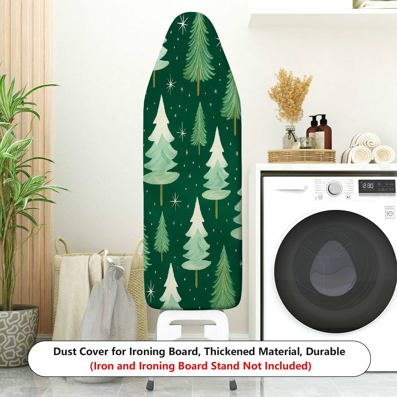 1-Piece Christmas Tree Pattern Forest Green Theme  Ironing Board Cover, Universal Size, Without Board