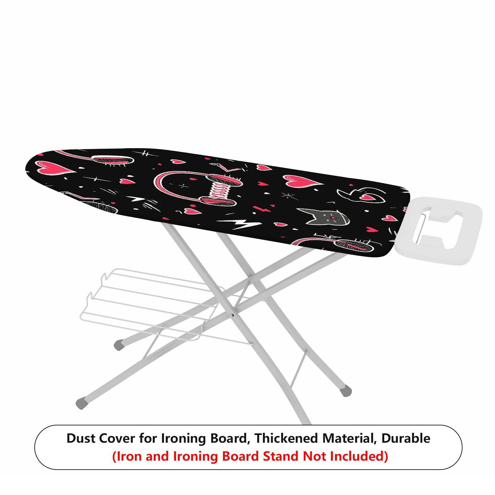 1-Piece Cat Headphones Hearts  Ironing Board Cover, Universal Size, Without Board