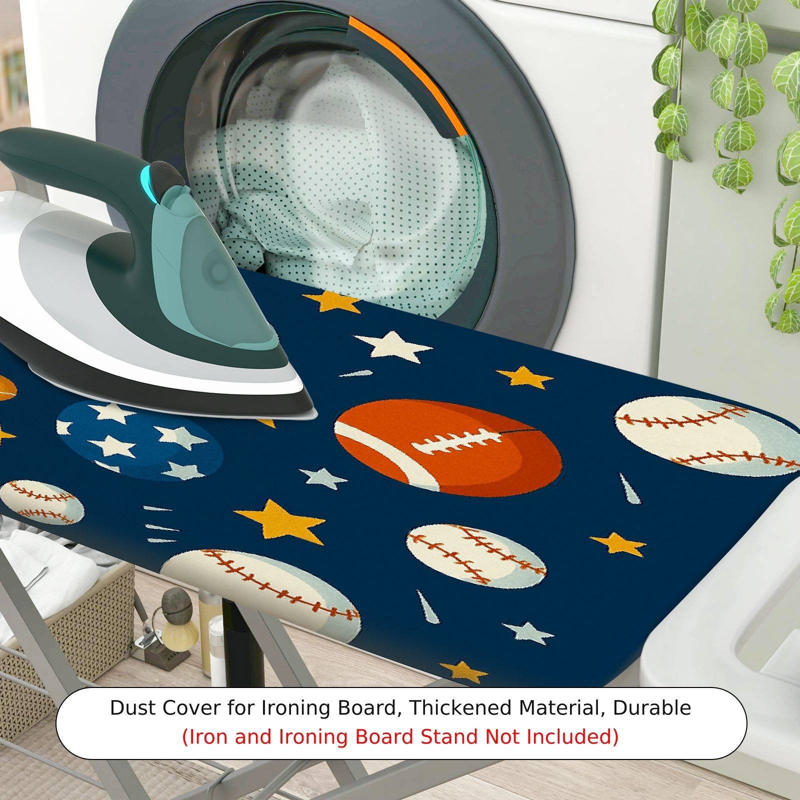 1-Piece Sports Balls Stars  Ironing Board Cover, Universal Size, Without Board