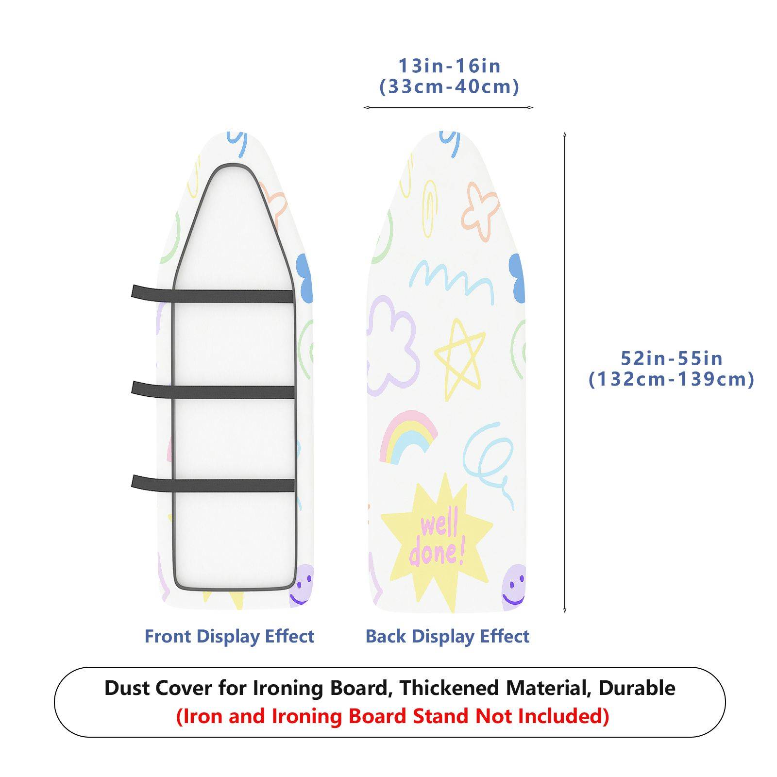 1-Piece Rainbow Star Flower  Ironing Board Cover, Universal Size, Without Board