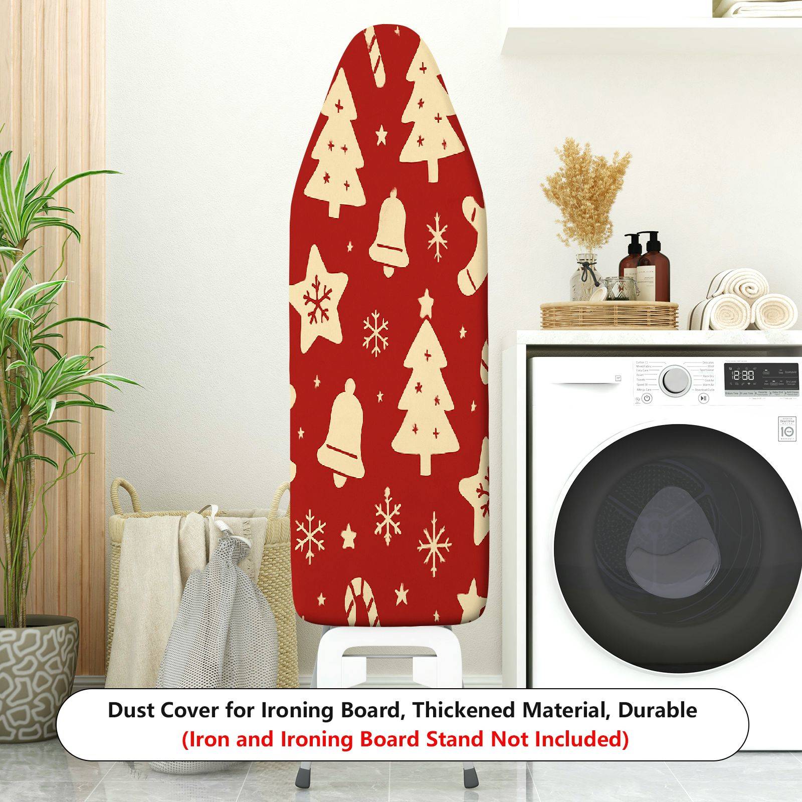 1-Piece Christmas Bell Tree  Ironing Board Cover, Universal Size, Without Board