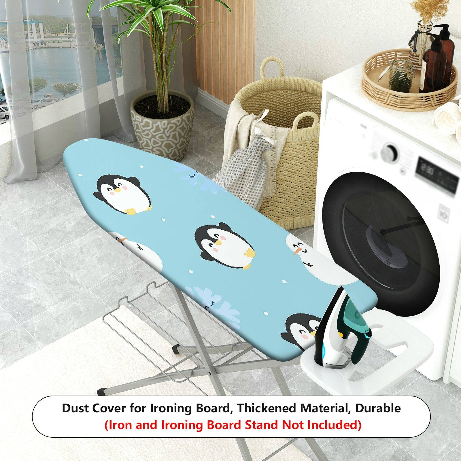 1-Piece Penguin Snowflake Snowman  Ironing Board Cover, Universal Size, Without Board
