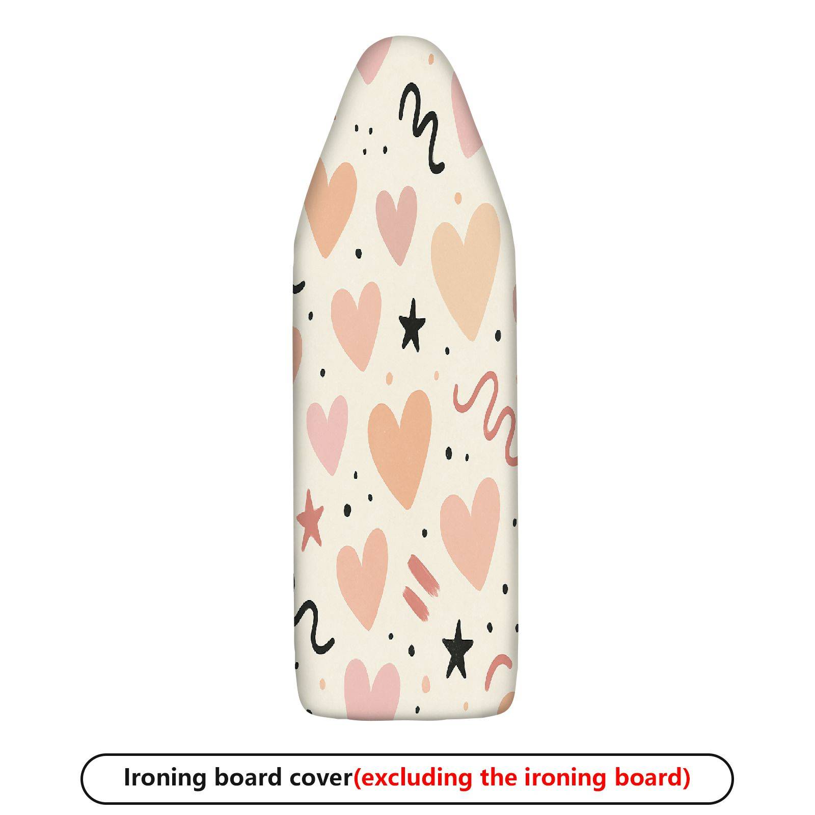 1-Piece Heart Star Pattern Abstract Pink Theme  Ironing Board Cover, Universal Size, Without Board