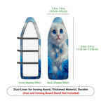 1-Piece Cat Blue Roses Jewelry  Ironing Board Cover, Universal Size, Without Board