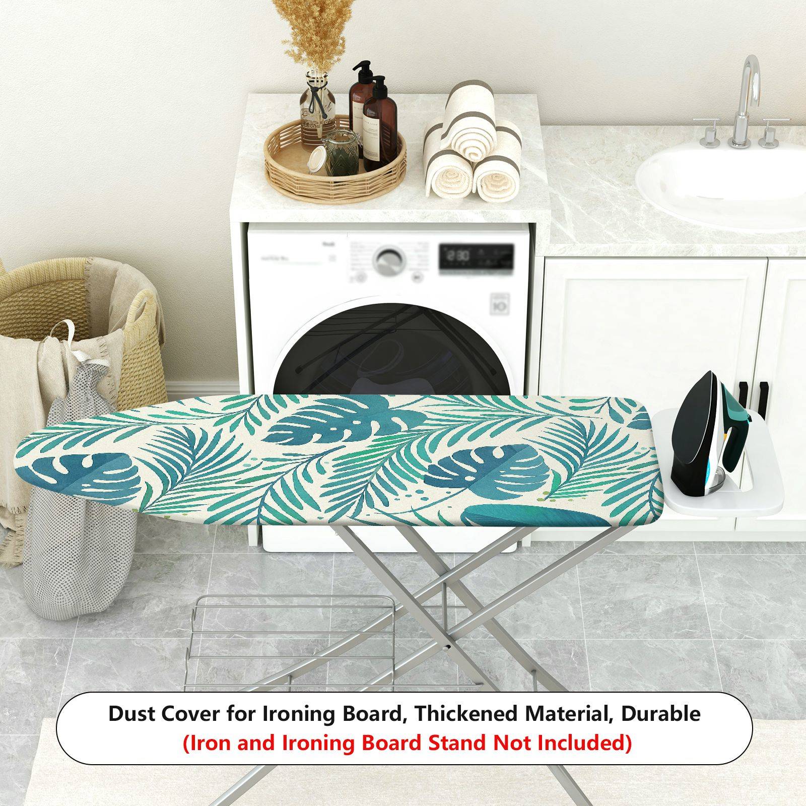 1-Piece Tropical Leaf Pattern Greenery  Ironing Board Cover, Universal Size, Without Board