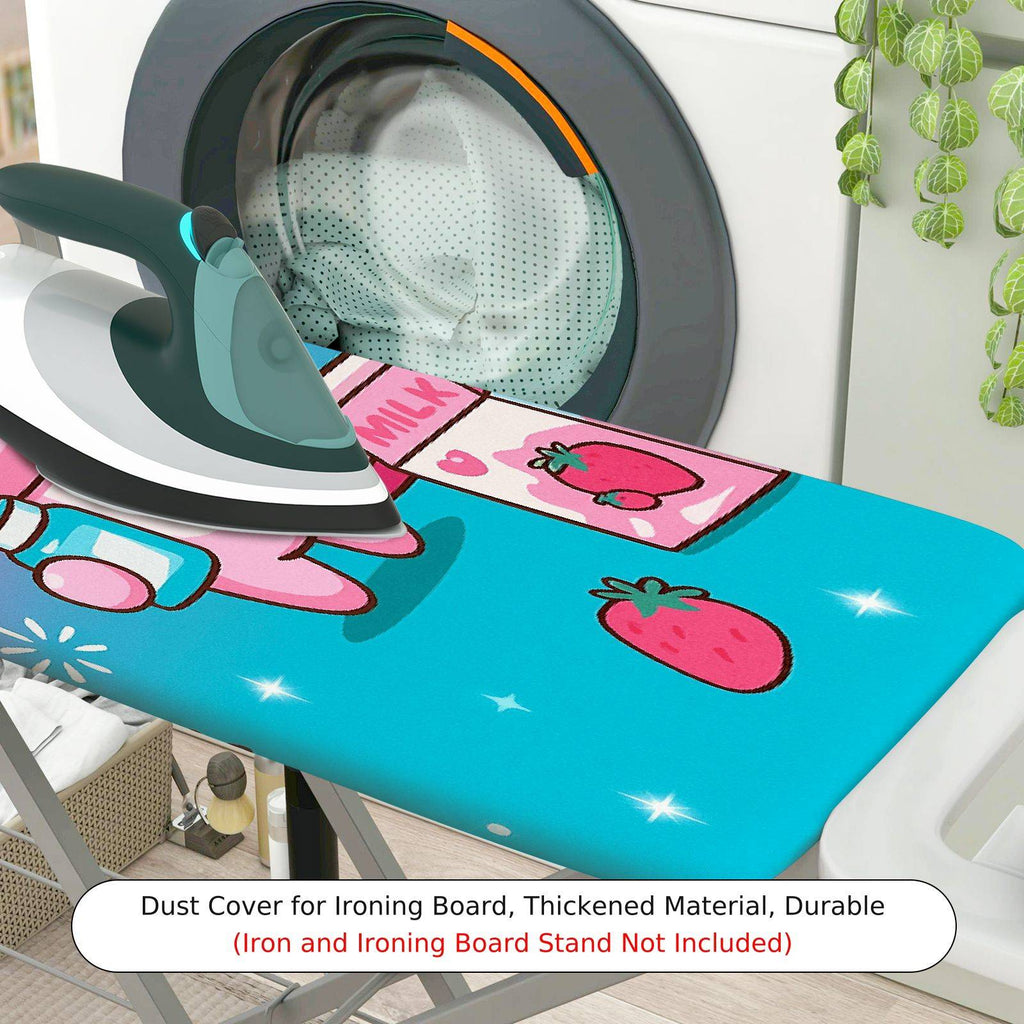1-Piece Rabbit Strawberry Milk  Ironing Board Cover, Universal Size, Without Board