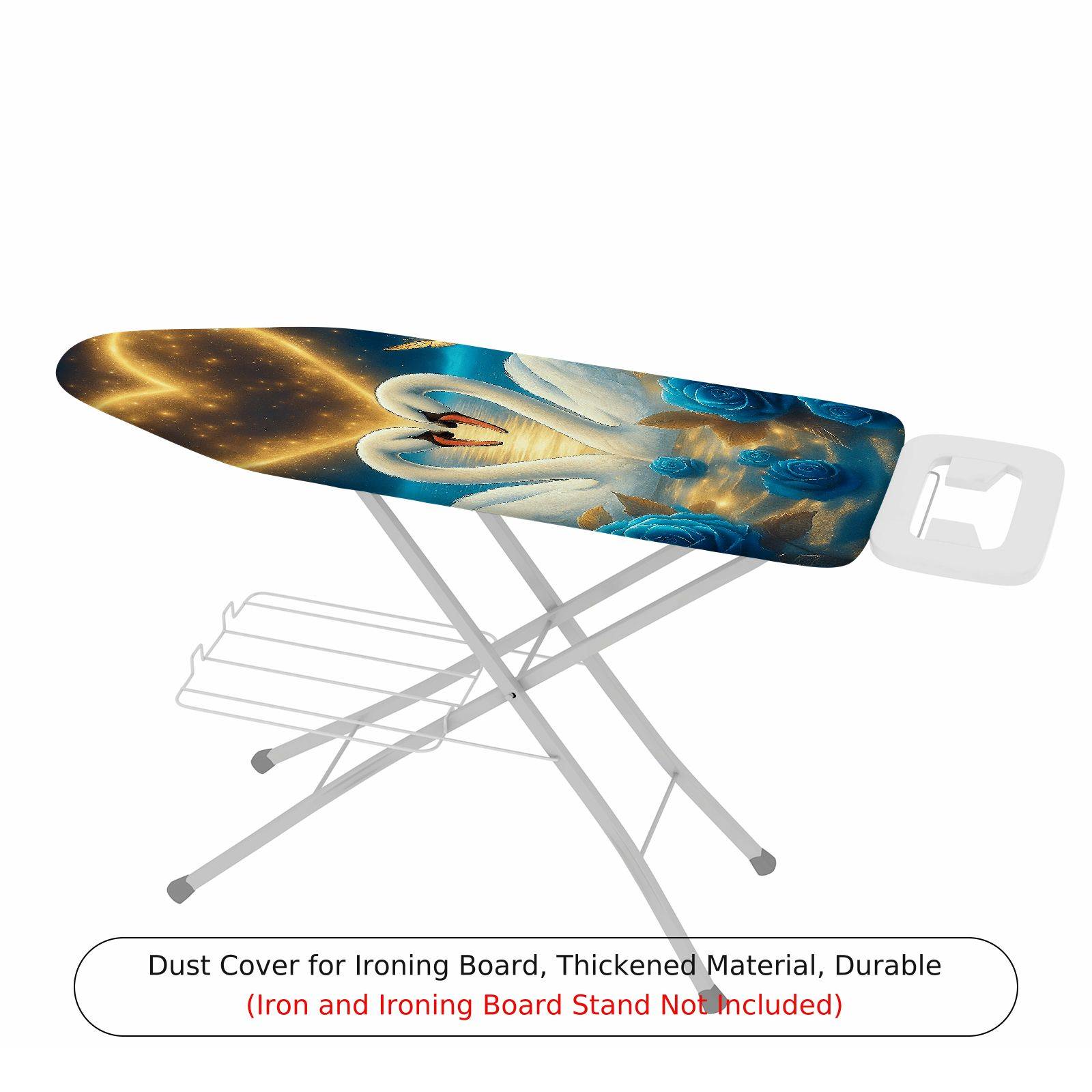 1-Piece Swan Blue Rose Starry  Ironing Board Cover, Universal Size, Without Board