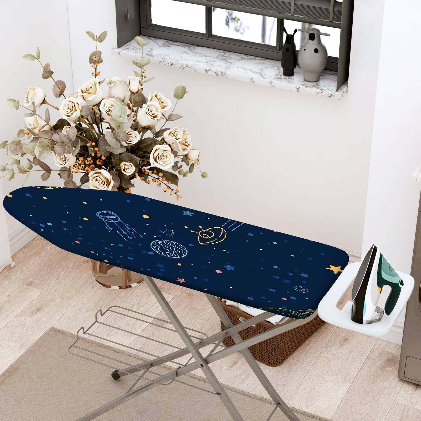 1-Piece Space Galaxy Stars  Ironing Board Cover, Universal Size, Without Board