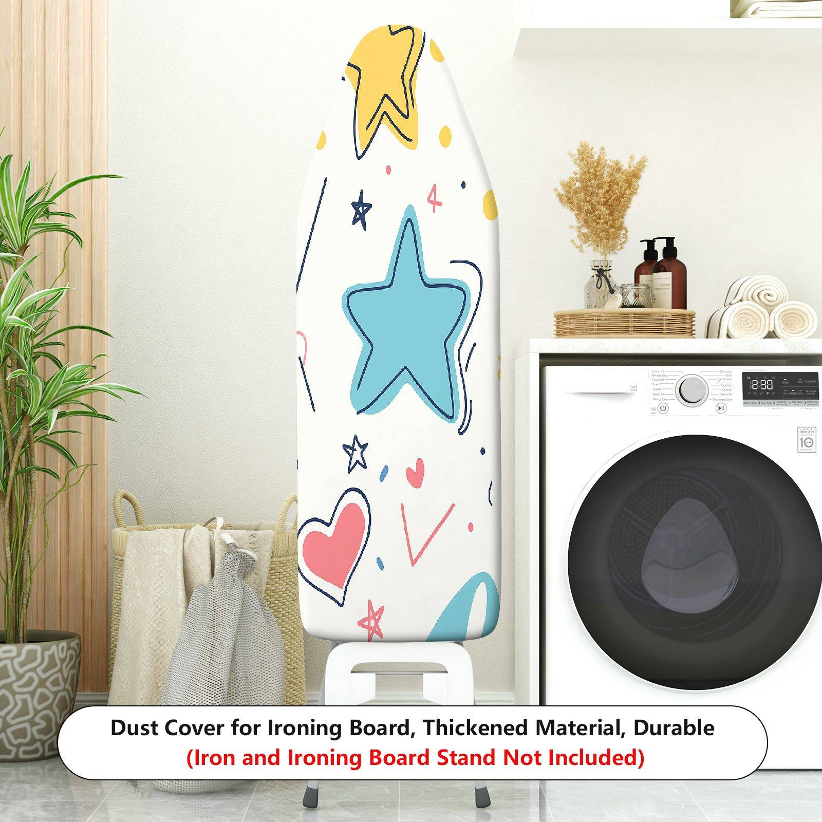 1-Piece Star Heart Pattern Abstract Art  Ironing Board Cover, Universal Size, Without Board