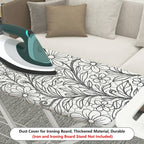 1-Piece Floral Pattern Leaf Design Black and White  Ironing Board Cover, Universal Size, Without Board