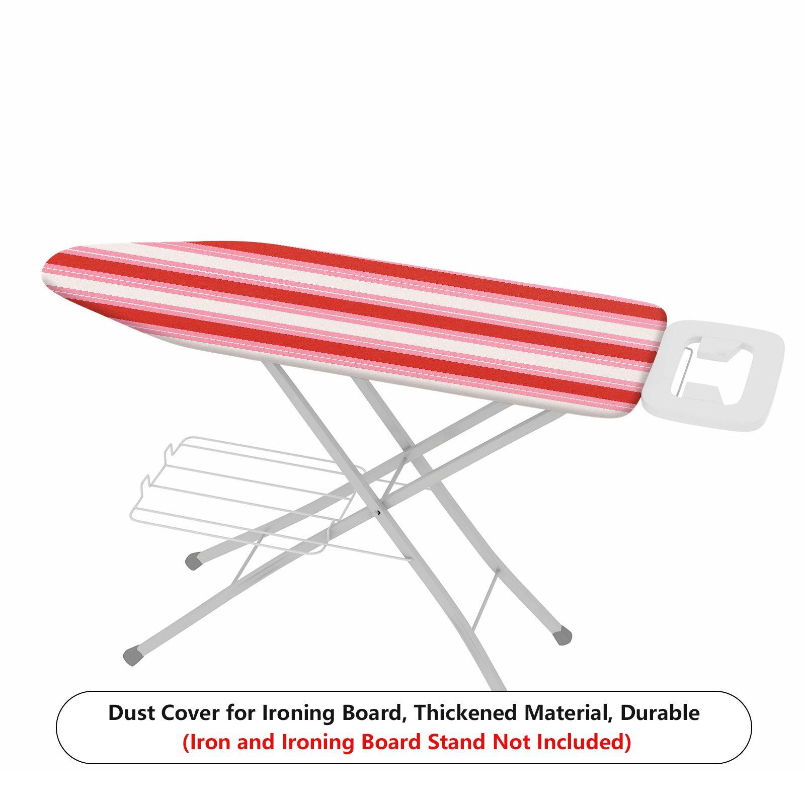 1-Piece Striped Red White Classic  Ironing Board Cover, Universal Size, Without Board
