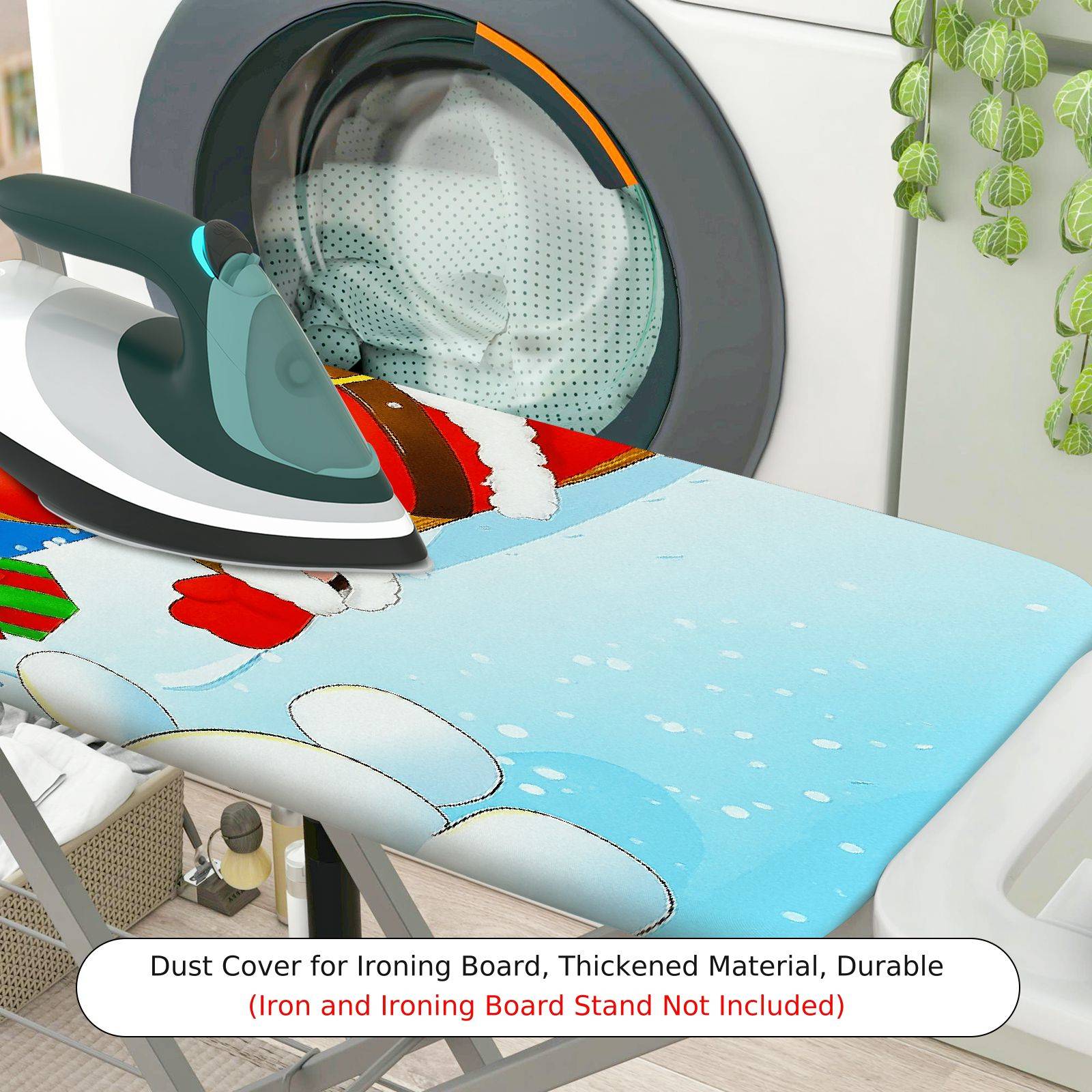 1-Piece Christmas Santa Reindeer Snow  Ironing Board Cover, Universal Size, Without Board