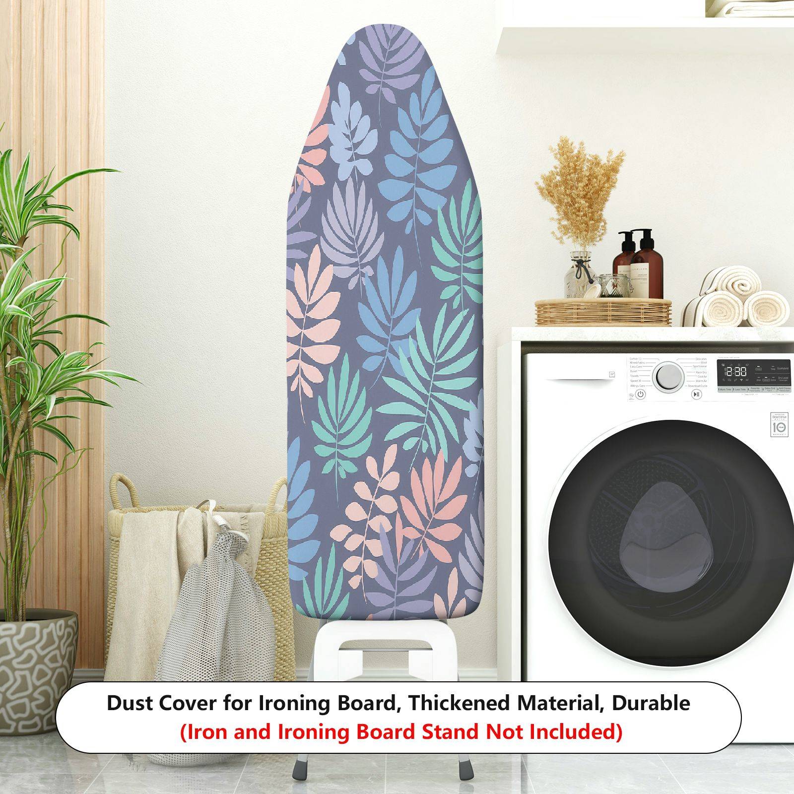 1-Piece Tropical Leaf Pattern Multicolor  Ironing Board Cover, Universal Size, Without Board