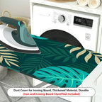 1-Piece Tropical Leaf Plant Pattern Green  Ironing Board Cover, Universal Size, Without Board