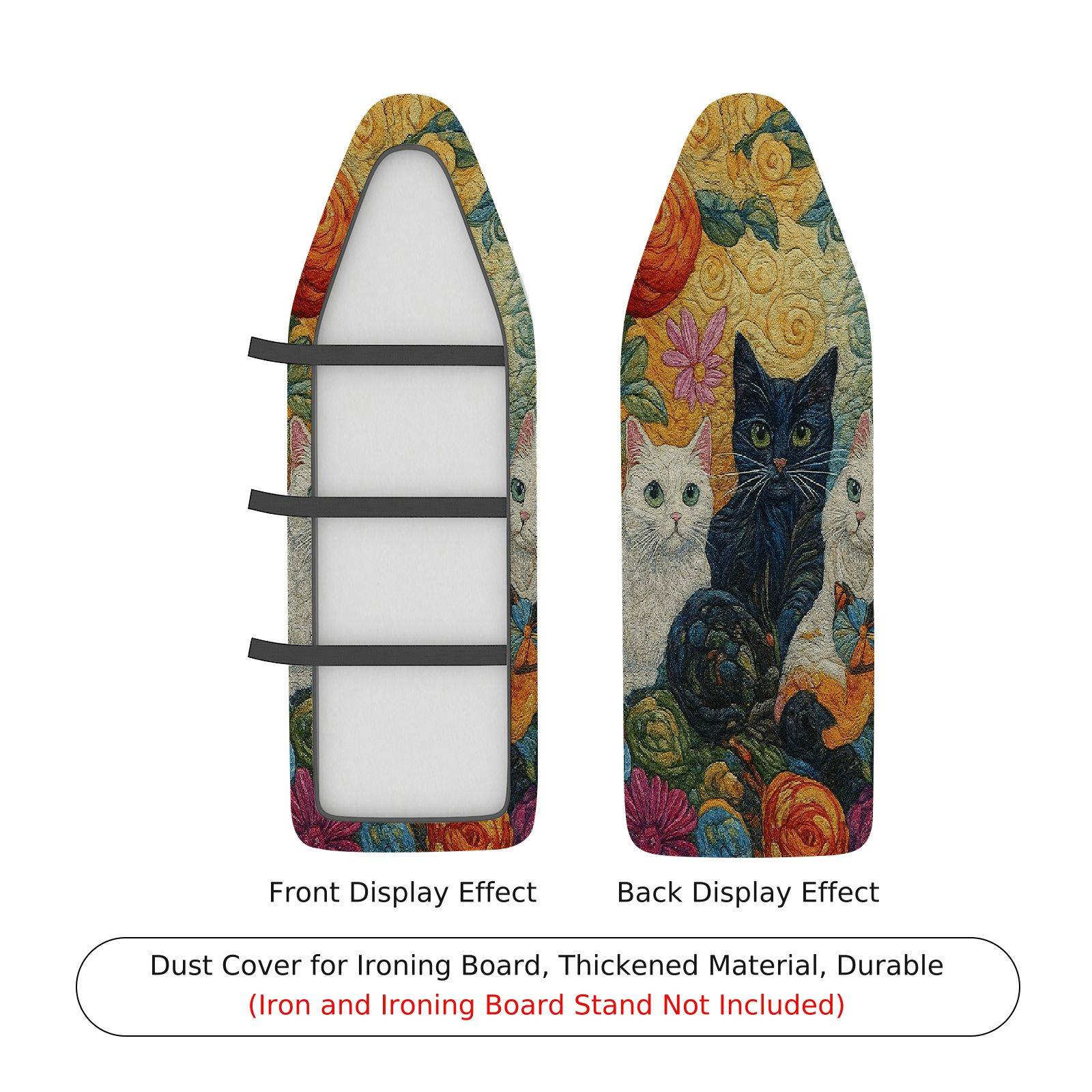 1-Piece Cat Floral Pattern Colorful  Ironing Board Cover, Universal Size, Without Board