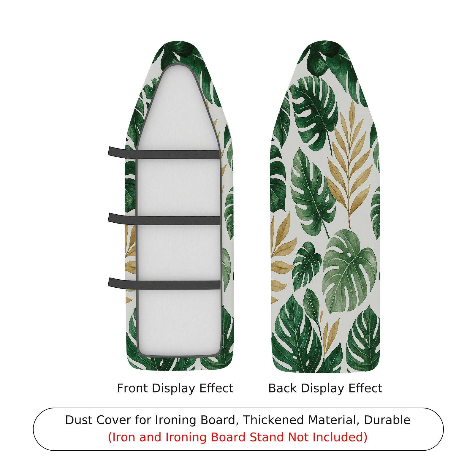 1-Piece Tropical Leaf Green  Ironing Board Cover, Universal Size, Without Board
