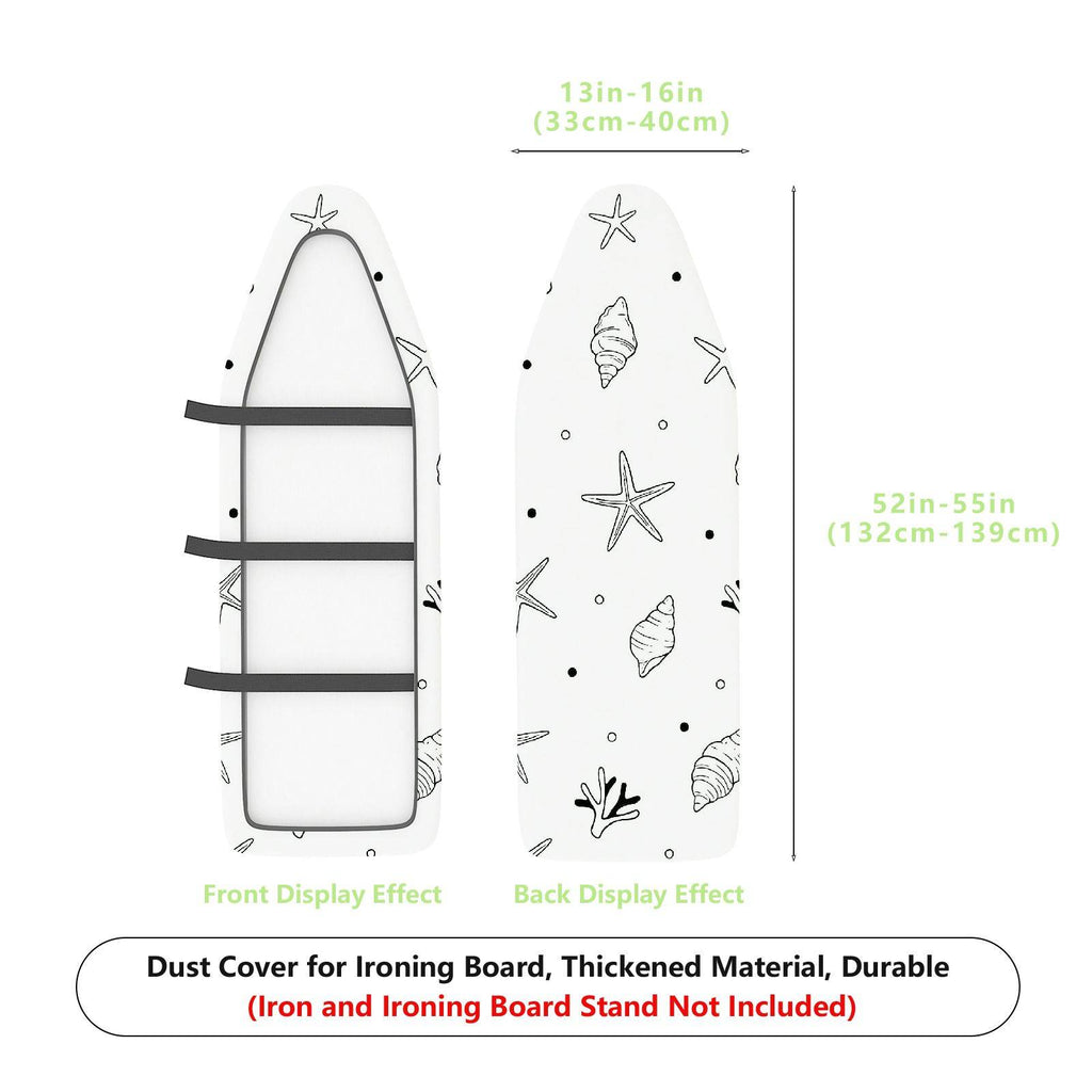 1-Piece Seaside Starfish Shell Coral  Ironing Board Cover, Universal Size, Without Board