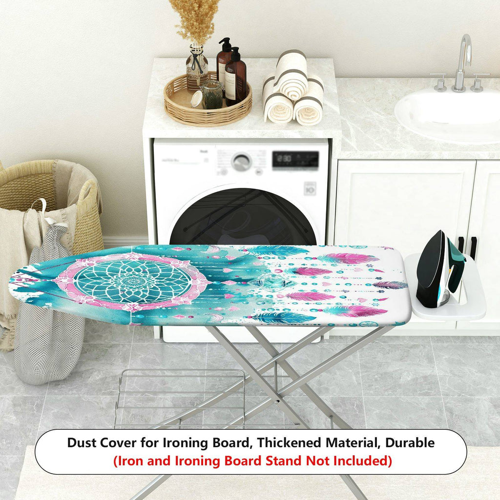 1-Piece Dreamcatcher Feather Pink  Ironing Board Cover, Universal Size, Without Board