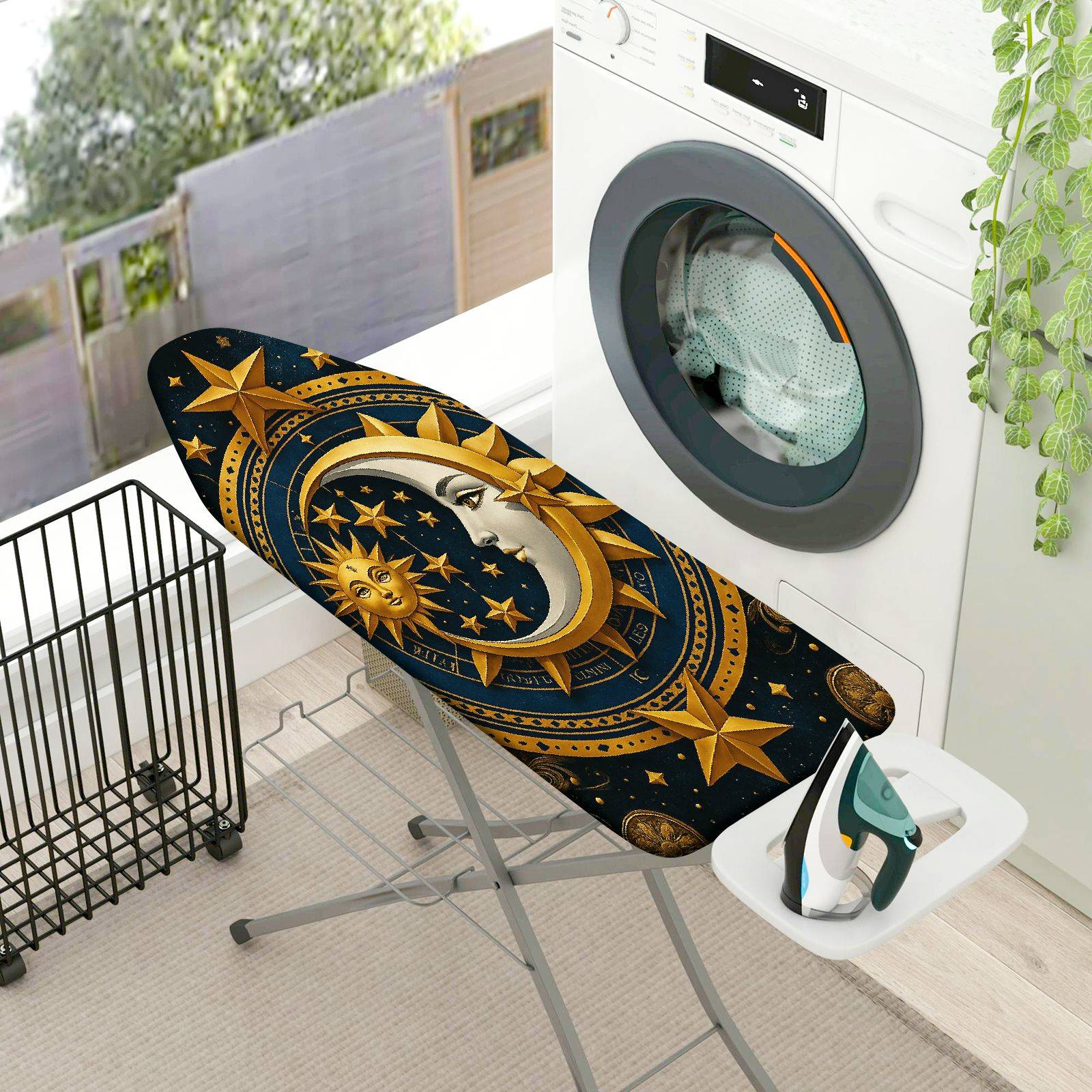1-Piece Sun Moon Stars Celestial  Ironing Board Cover, Universal Size, Without Board