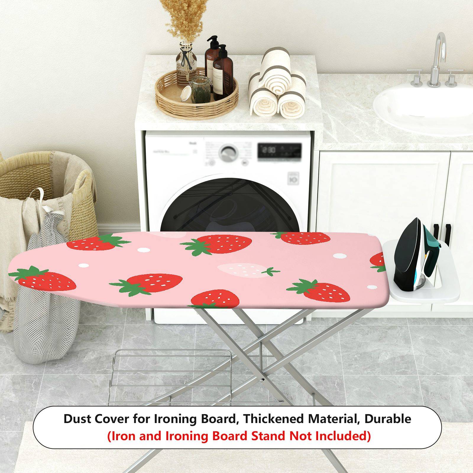 1-Piece Strawberry Pink Red  Ironing Board Cover, Universal Size, Without Board