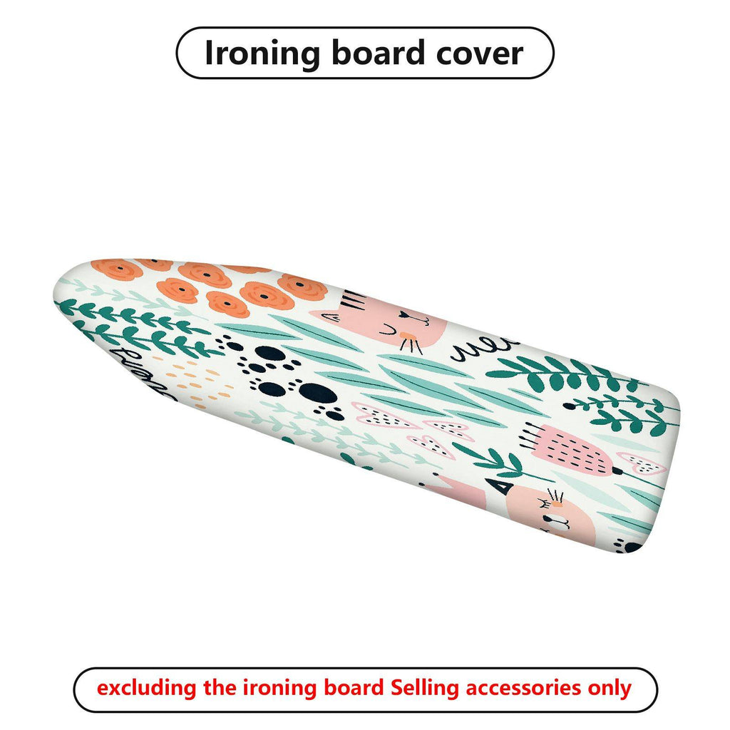 1-Piece Cat Floral Leaf  Ironing Board Cover, Universal Size, Without Board