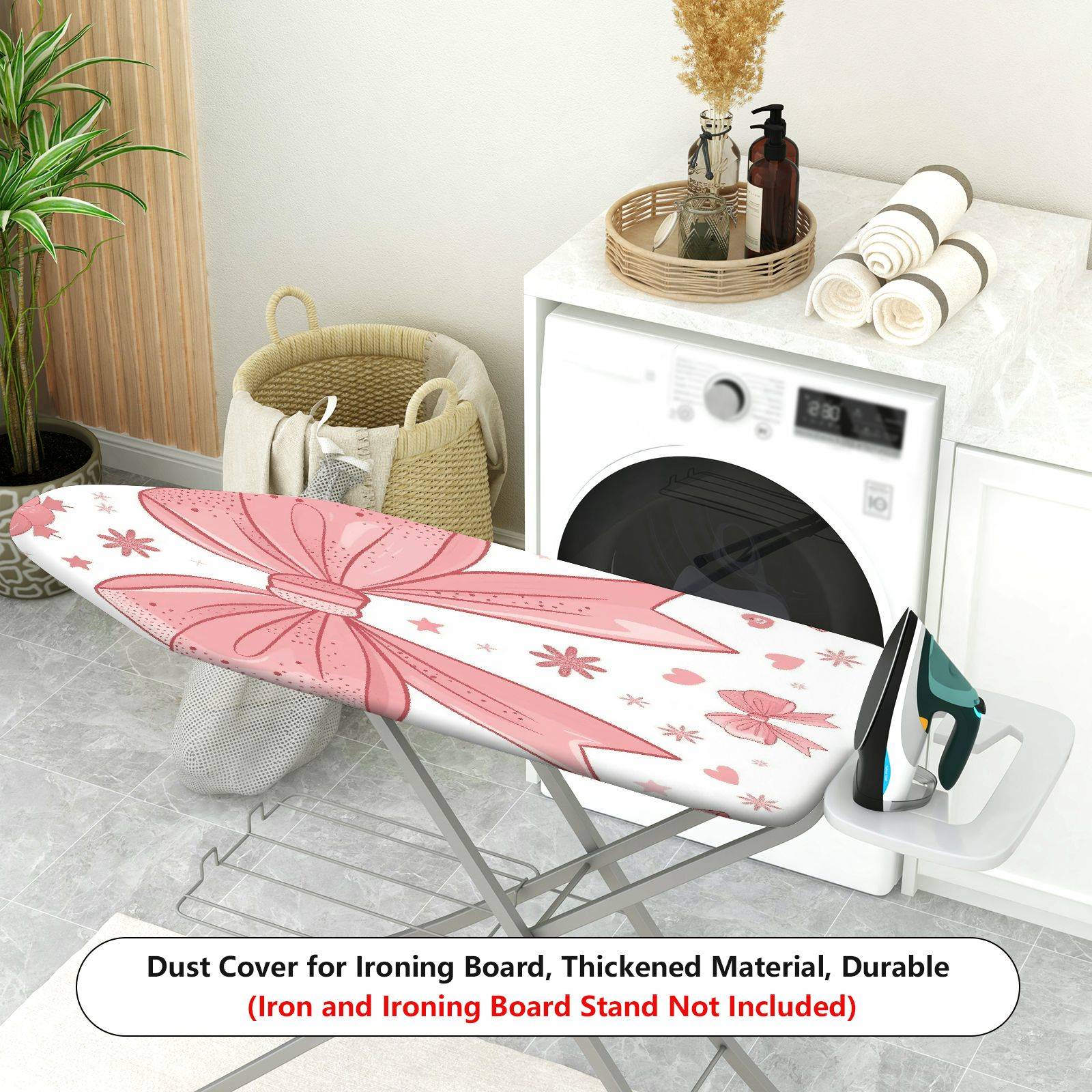 1-Piece Pink Ribbon Pattern Bow Star  Ironing Board Cover, Universal Size, Without Board