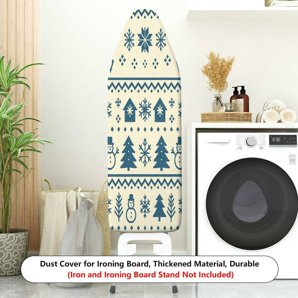 1-Piece Snowman Snowflake Christmas  Ironing Board Cover, Universal Size, Without Board