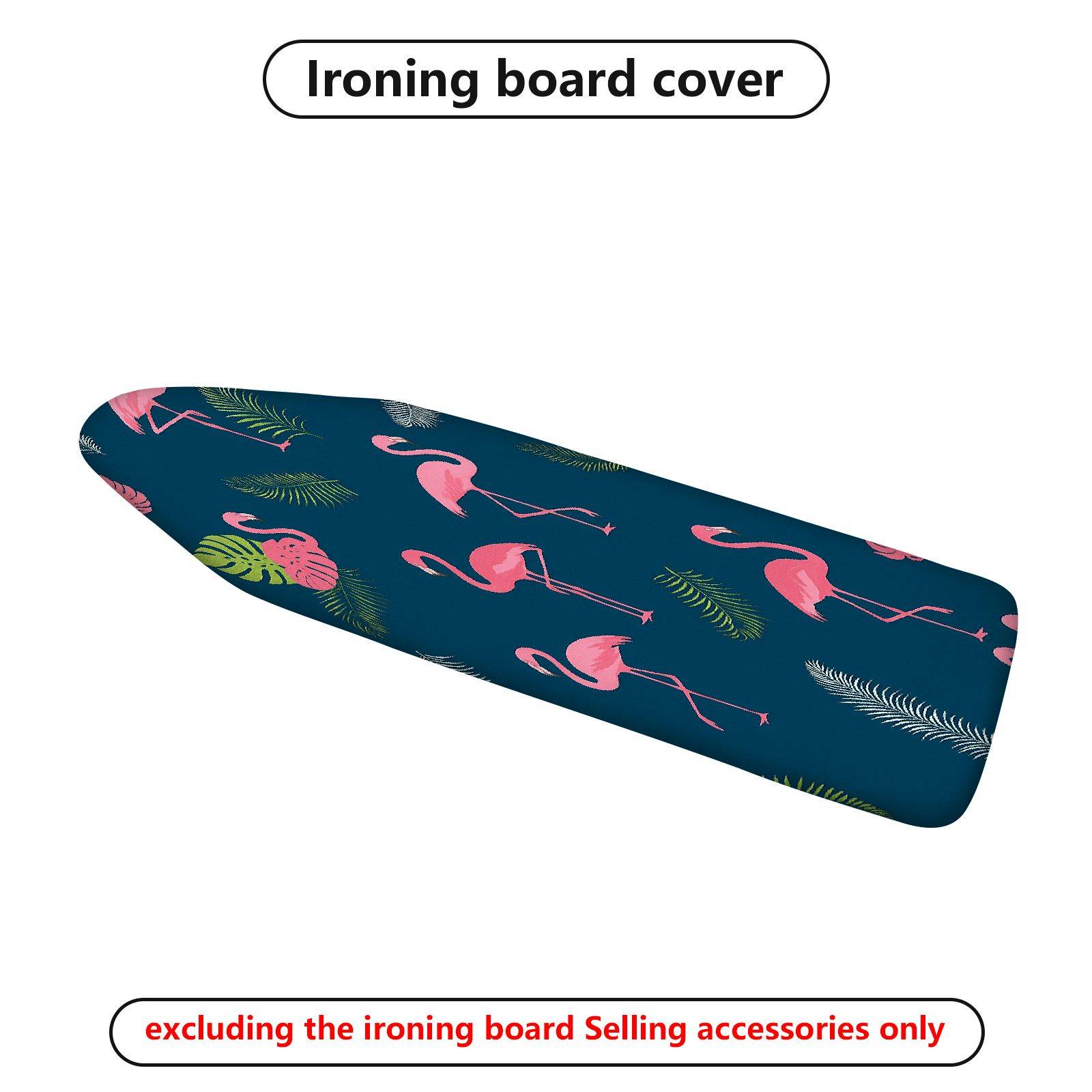 1-Piece Flamingo Tropical Leaves  Ironing Board Cover, Universal Size, Without Board