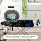 1-Piece Black Cat Halloween Blue Rose  Ironing Board Cover, Universal Size, Without Board