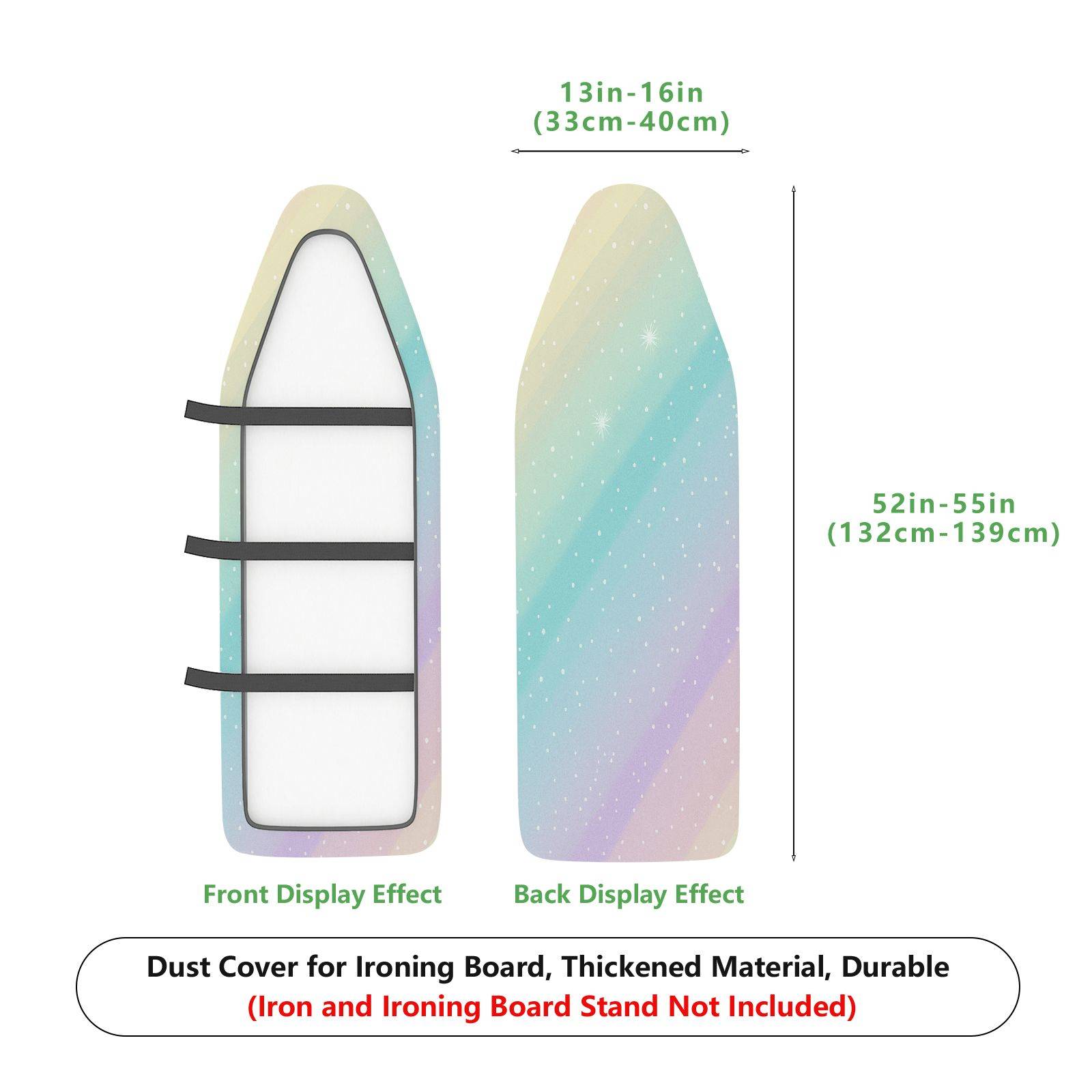 1-Piece Aurora Starry Pastel  Ironing Board Cover, Universal Size, Without Board