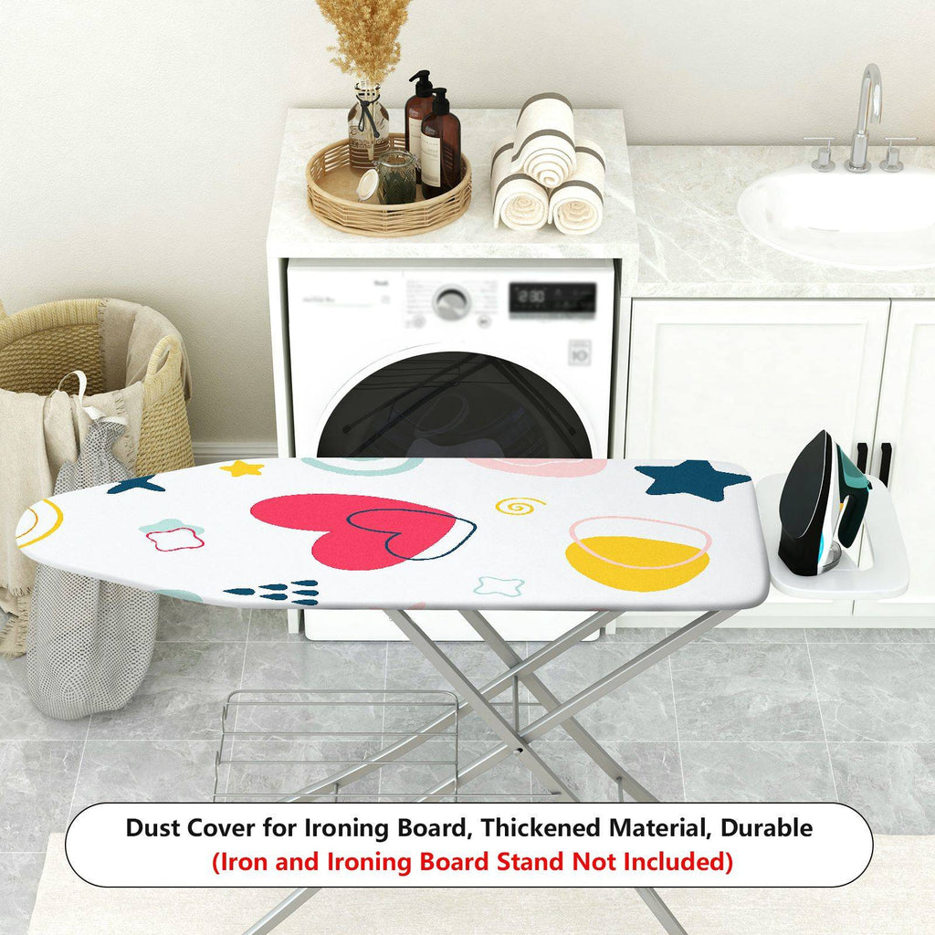 1-Piece Heart Star Pattern Abstract Colorful  Ironing Board Cover, Universal Size, Without Board