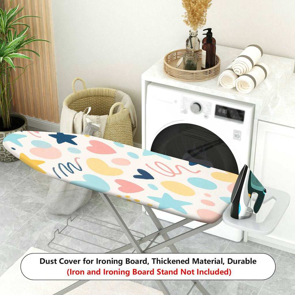 1-Piece Star Heart Pattern Abstract Shapes  Ironing Board Cover, Universal Size, Without Board