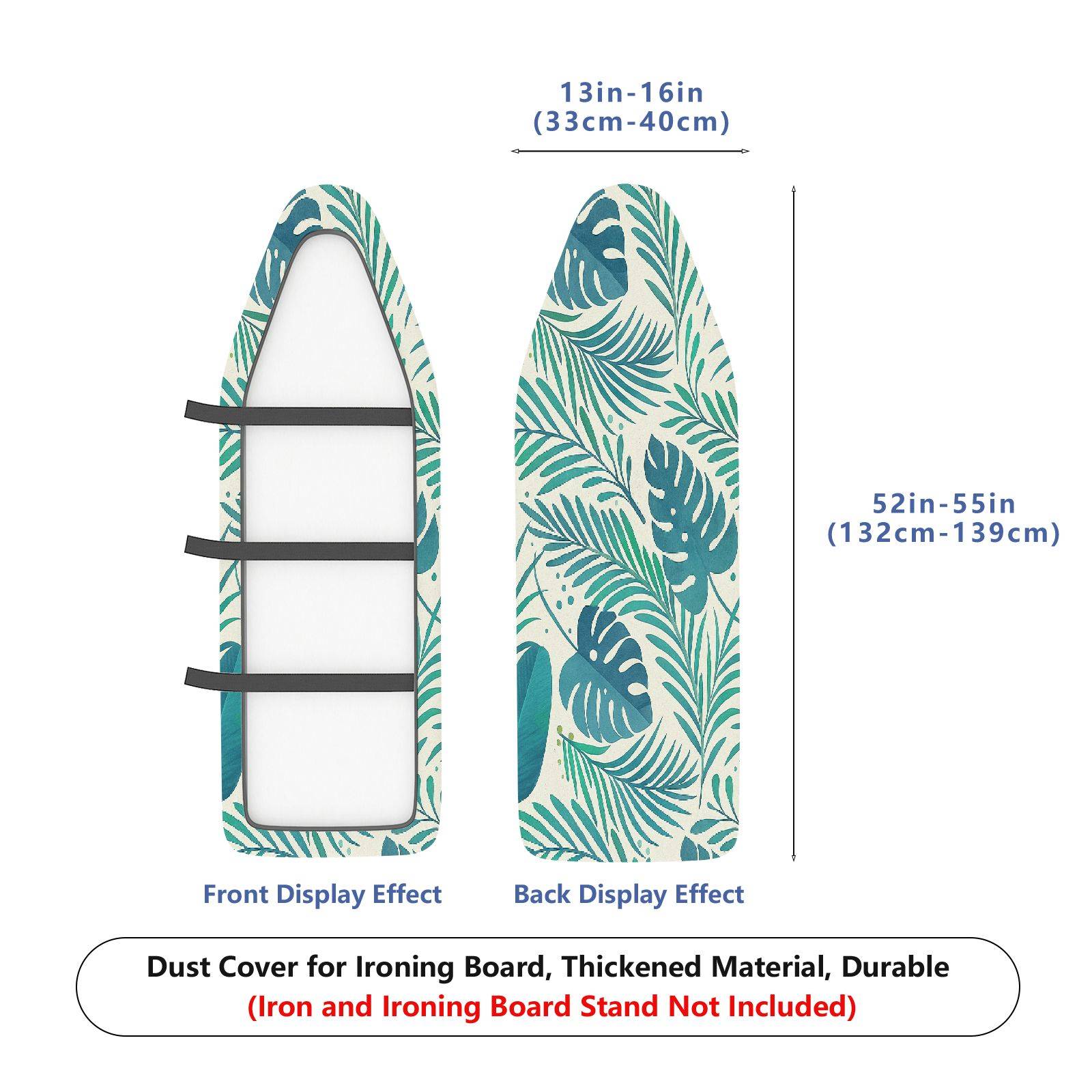 1-Piece Tropical Leaf Pattern Greenery  Ironing Board Cover, Universal Size, Without Board