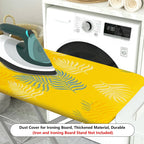 1-Piece Yellow Leaf Pattern Vibrant Tropical  Ironing Board Cover, Universal Size, Without Board