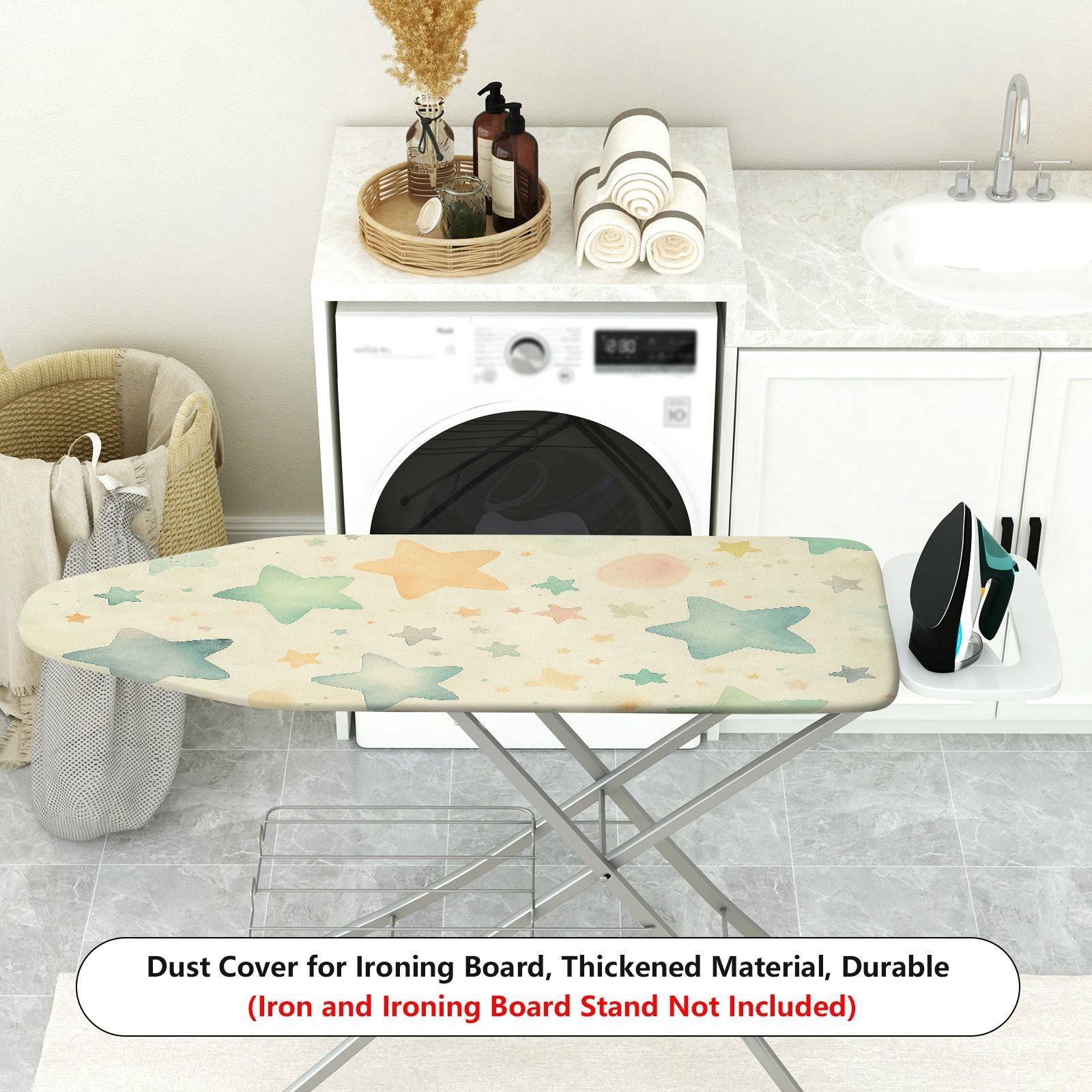 1-Piece Star Pattern Pastel Colored Decorative  Ironing Board Cover, Universal Size, Without Board