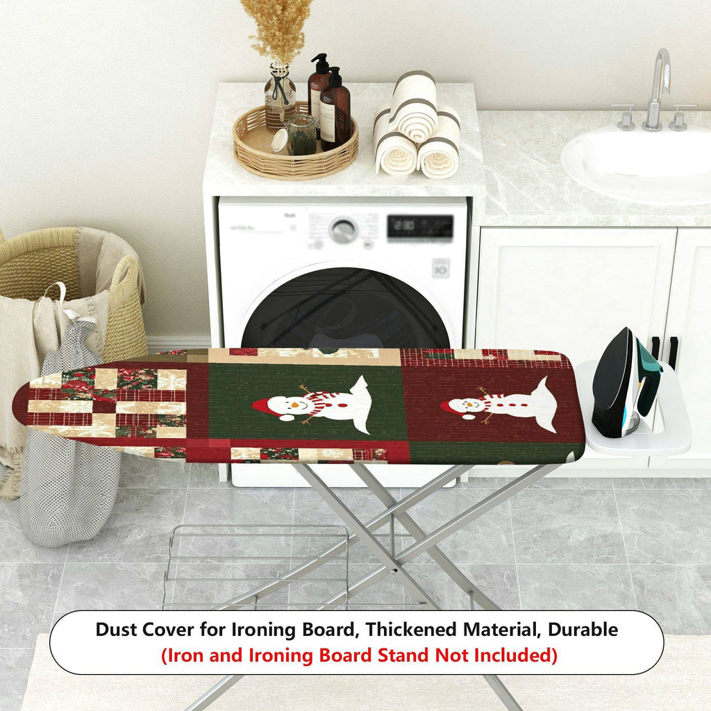 1-Piece Snowman Christmas Patchwork  Ironing Board Cover, Universal Size, Without Board
