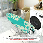 1-Piece Tropical Leaf Green White  Ironing Board Cover, Universal Size, Without Board