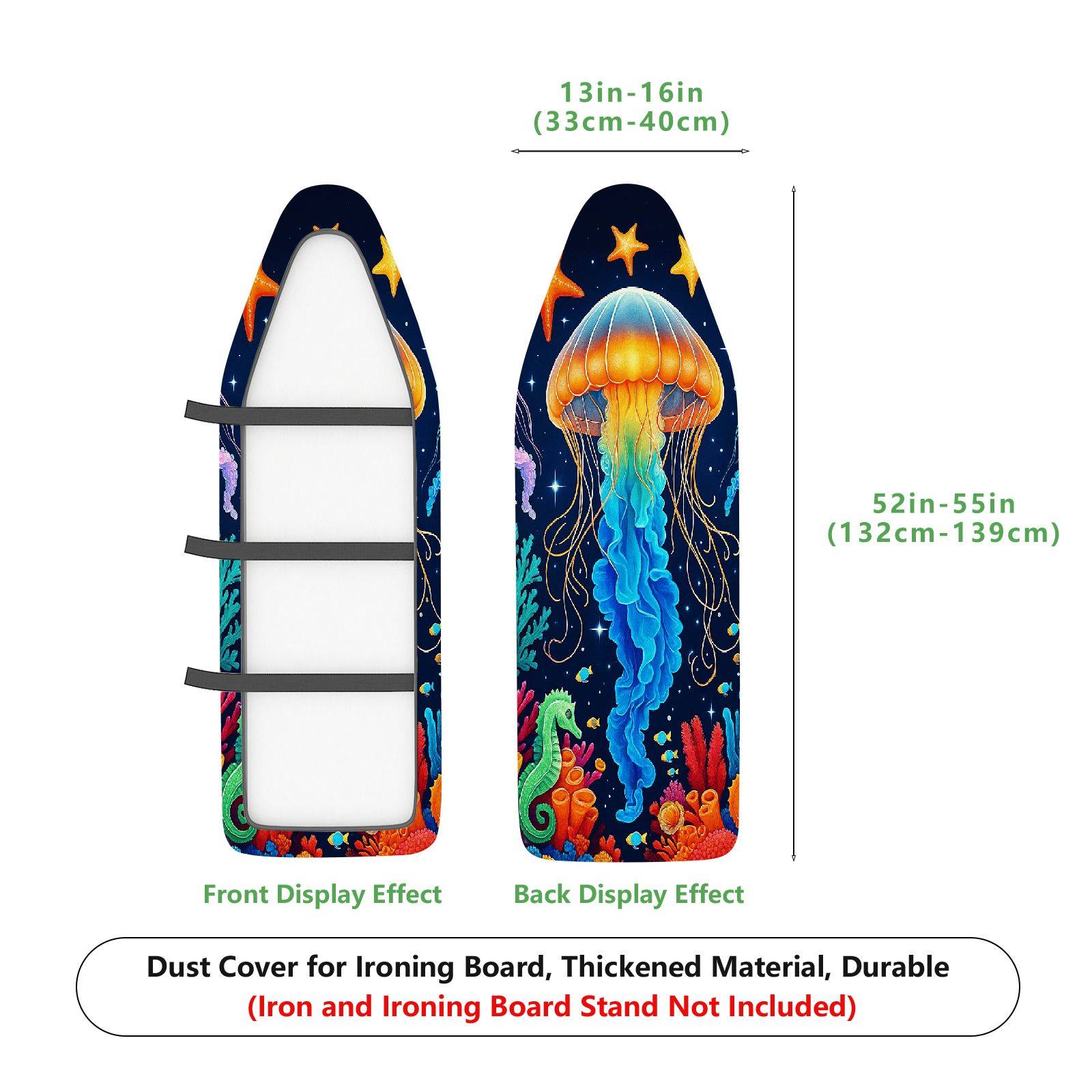 1-Piece Jellyfish Ocean Star Sea Creature  Ironing Board Cover, Universal Size, Without Board