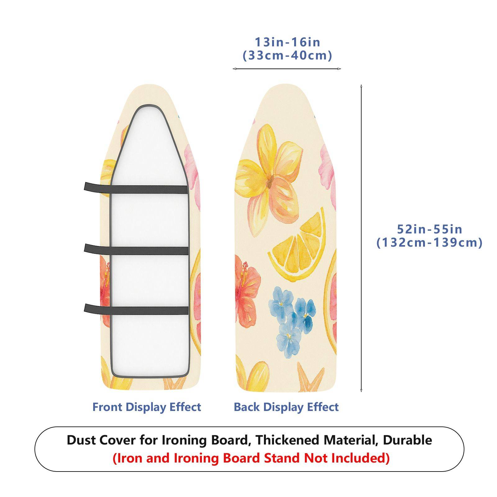 1-Piece Floral Fruit Tropical  Ironing Board Cover, Universal Size, Without Board