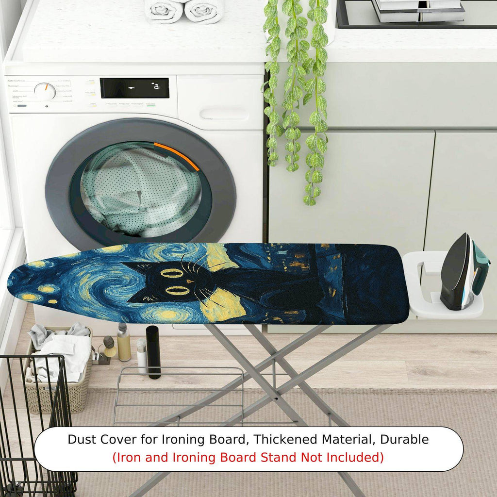 1-Piece Starry Night Cat Artistic  Ironing Board Cover, Universal Size, Without Board